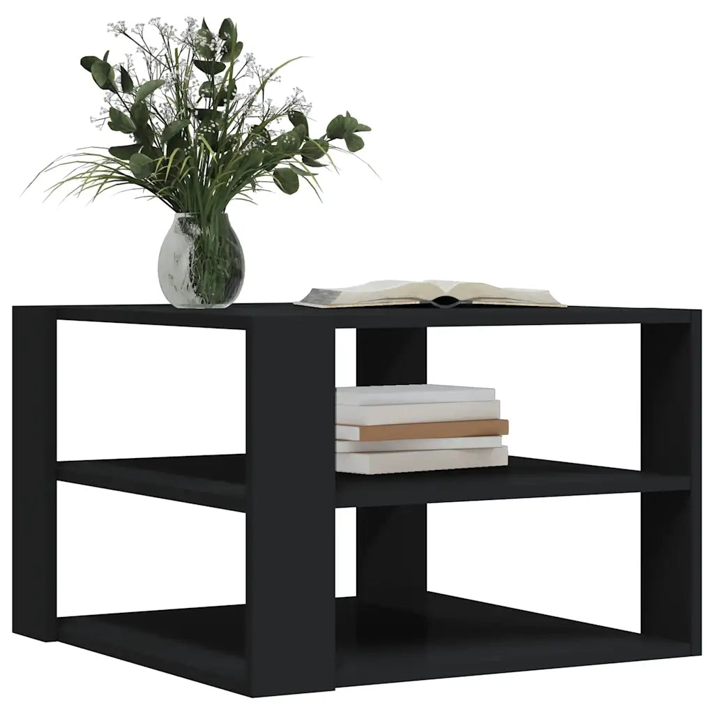 Tavolino da salotto | Tavolino da caff¨¨ | Tavolino da Soggiorno Nero 58x58x40 cm in Legno Multistrato