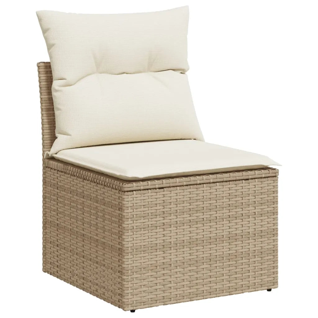 Set Divani da Giardino 7 pz con Cuscini Beige in Polyrattan 3227675