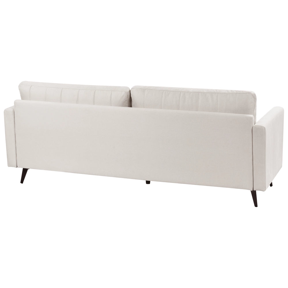 Divano a 3 posti in tessuto Beige chiaro Soggiorno Stile moderno Gambe in metallo