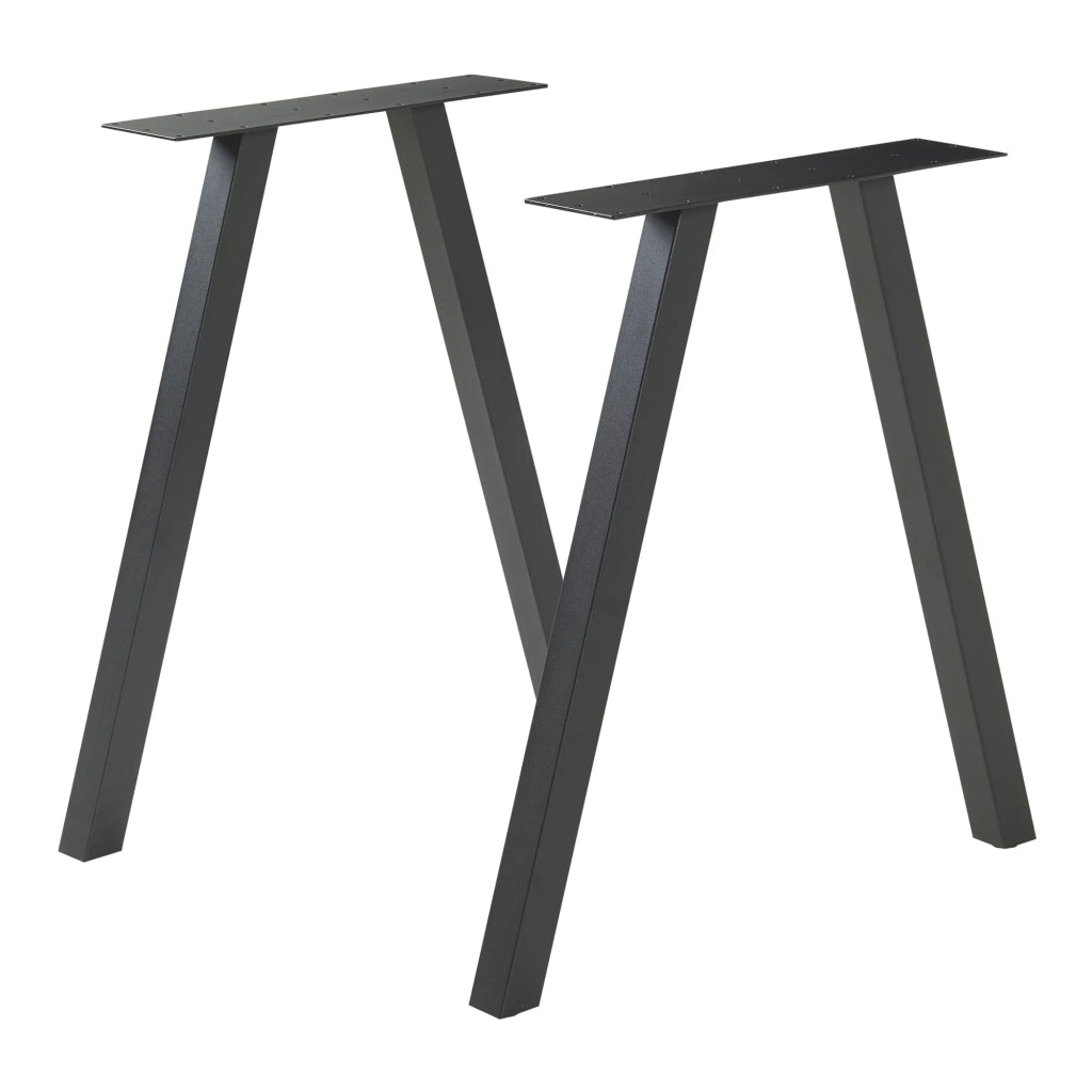 Set di 2 gambe per tavolo da arredamento moderno design originale fai da te acciaio 72 x 70 cm nero 03_0009669