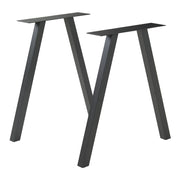 Set di 2 gambe per tavolo da arredamento moderno design originale fai da te acciaio 72 x 70 cm nero 03_0009669