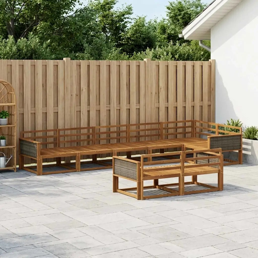 Set di divani da esterno 8 pcs Naturale