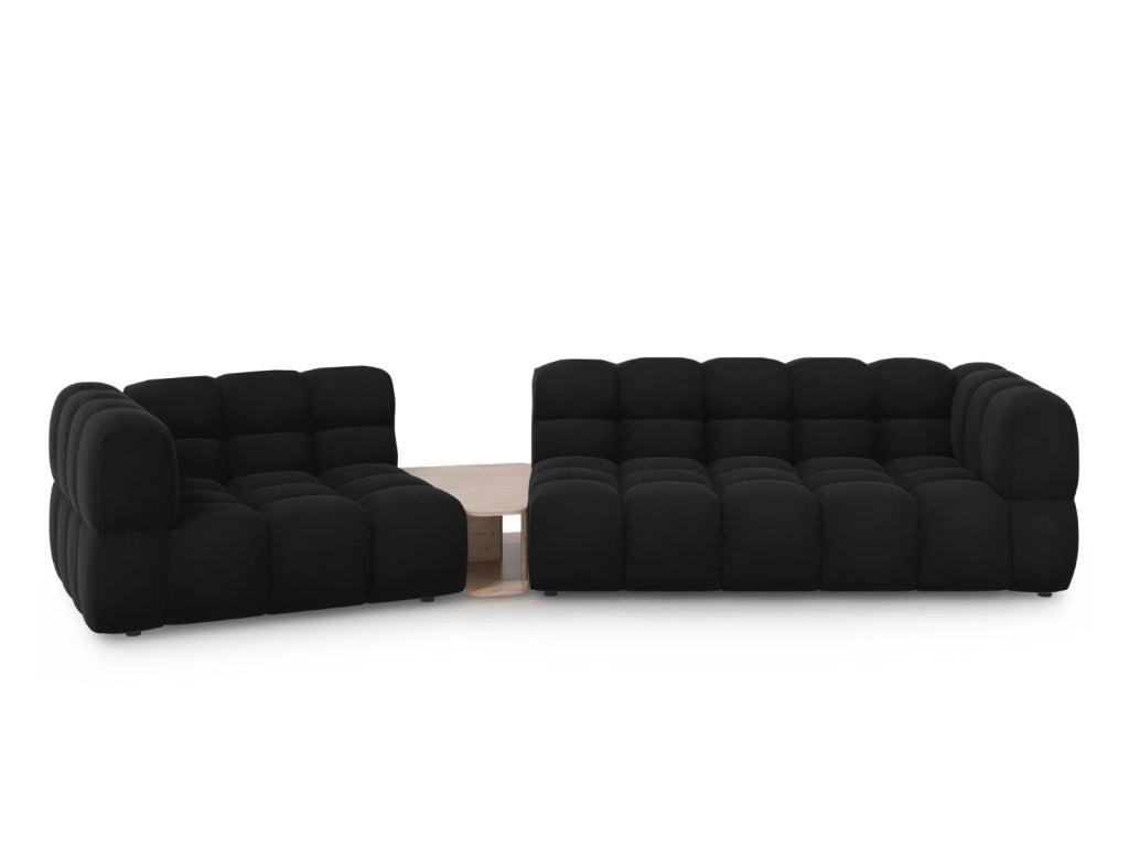 Cosmopolitan Design - Divano modulare sinistro "Sky" 3 posti in velluto nero 