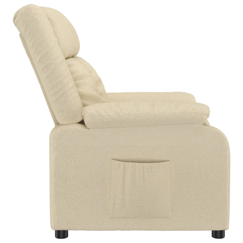 Poltrona Reclinabile in Tessuto Crema