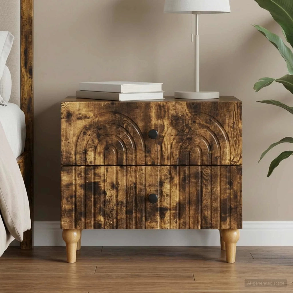 Armadio da Notte con cassetto Rovere Fumo 62 x 34,5 x 48 cm 894090