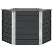 Fioriera | Cassetta per fiori | Vaso per Giardino Antracite 129x129x77cm in Acciaio Zincato