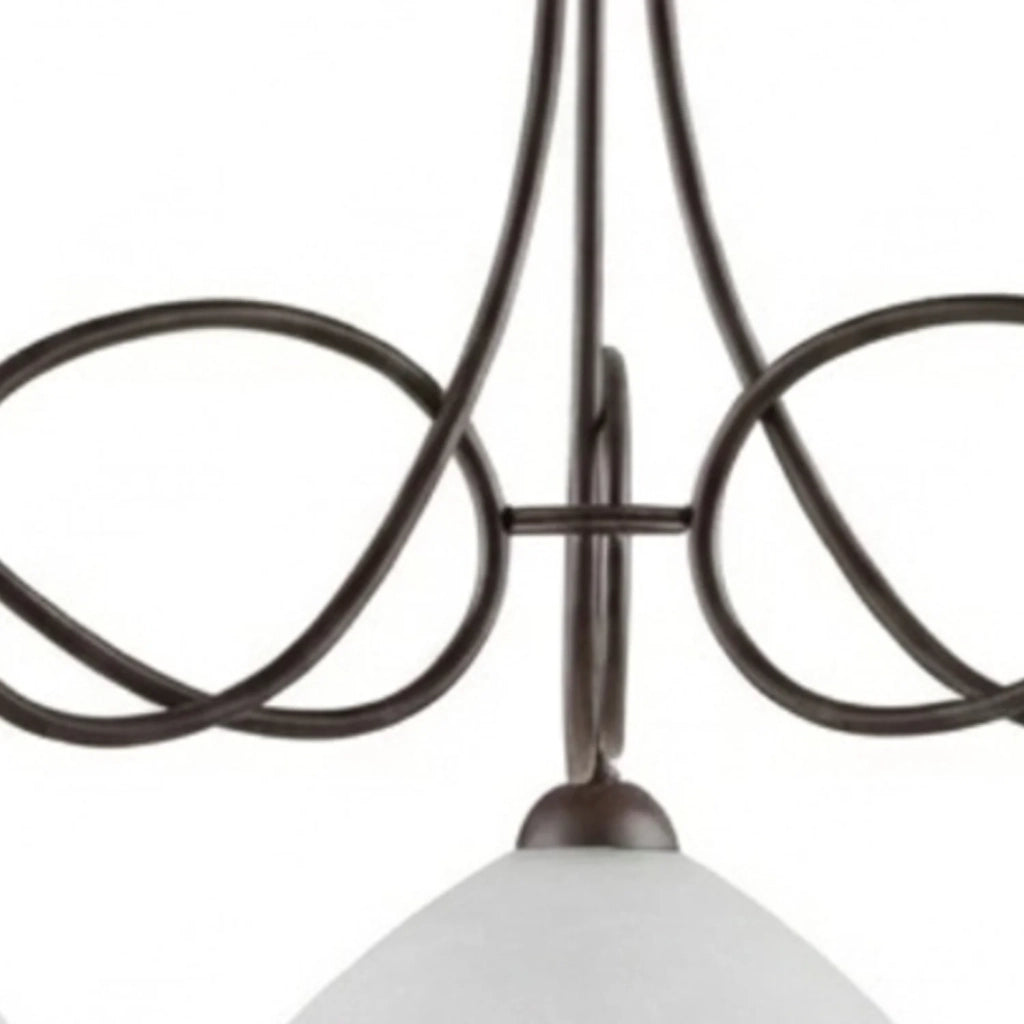 Lampadario Rustico Bistrot 3 Luci Nero e Bianco LuceArt Classic