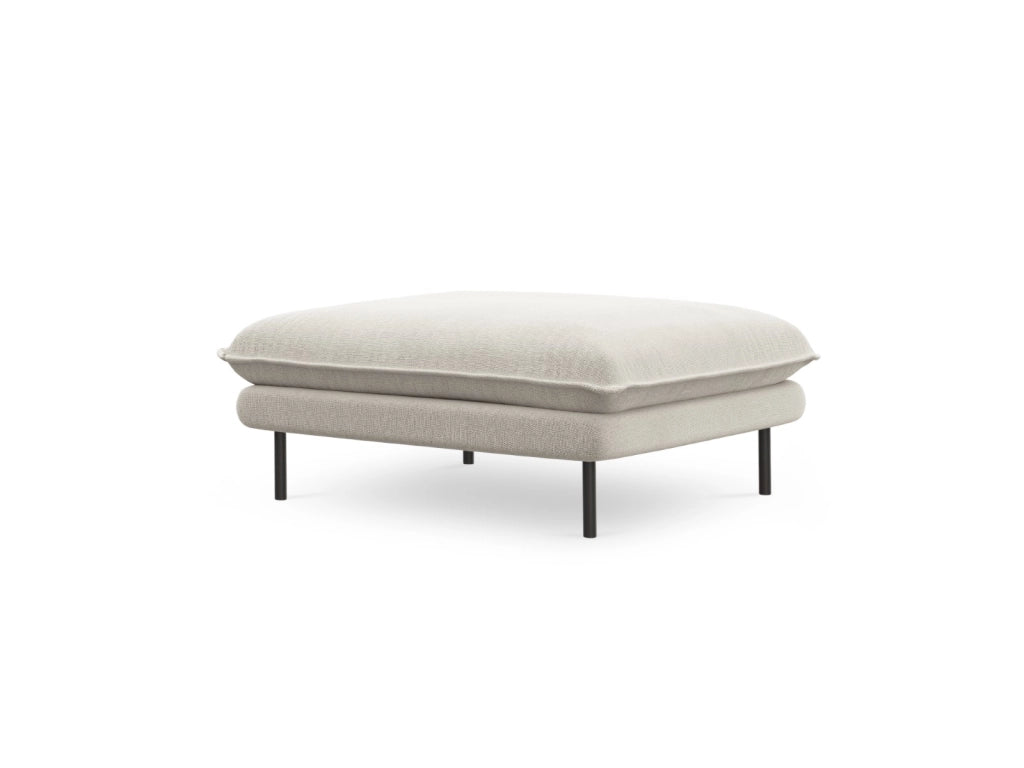 Cosmopolitan Design - Pouf "Vienna" in tessuto strutturato beige chiaro 