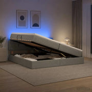 Letto con contenitore LED e materasso Grigio Scuro 200 x 200 cm 3459022