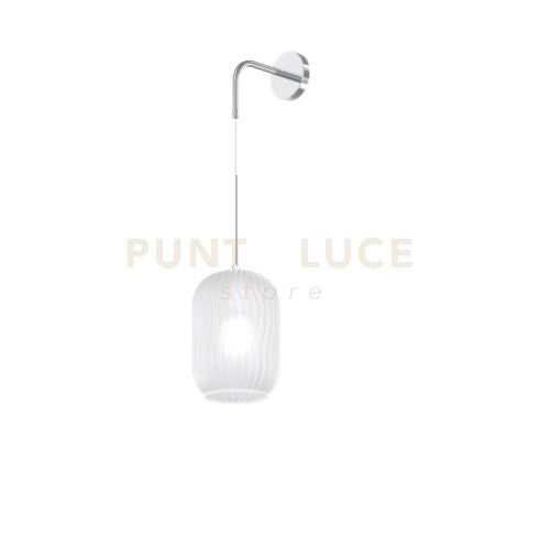 APPLIQUE REGOLABILE CROMO 1 LUCE VETRO BIANCO FOG 1181CR-A-BF