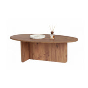 Parona, Tavolino da Salotto Forma Ovale, 120x65x40h cm Marrone Rovere Nodi