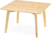 Sedia angolare in bambù - Quadrato - 51 x 51 x 31 cm - Angoli arrotondati - Colorazione legno chiaro