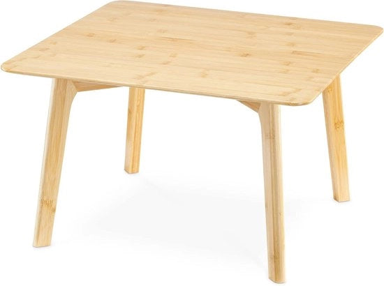 Sedia angolare in bambù - Quadrato - 51 x 51 x 31 cm - Angoli arrotondati - Colorazione legno chiaro