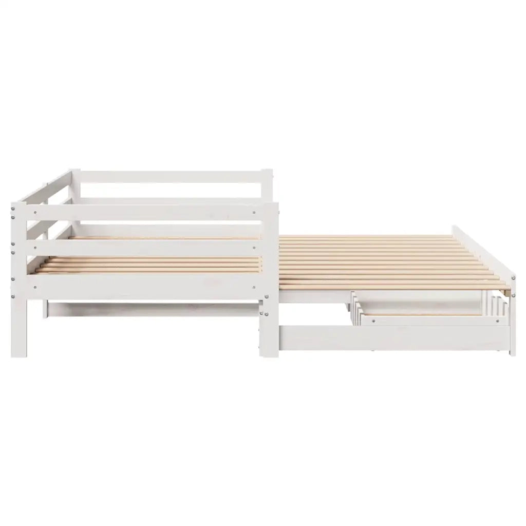Letto Estraibile con Cassetti senza Materasso Bianco 80x200 cm