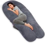 Cuscino per la gravidanza - Cuscino a forma di U per donne incinte con coperchio di cuscino in velluto rimovibile - supporto durante la gravidanza 3 kg