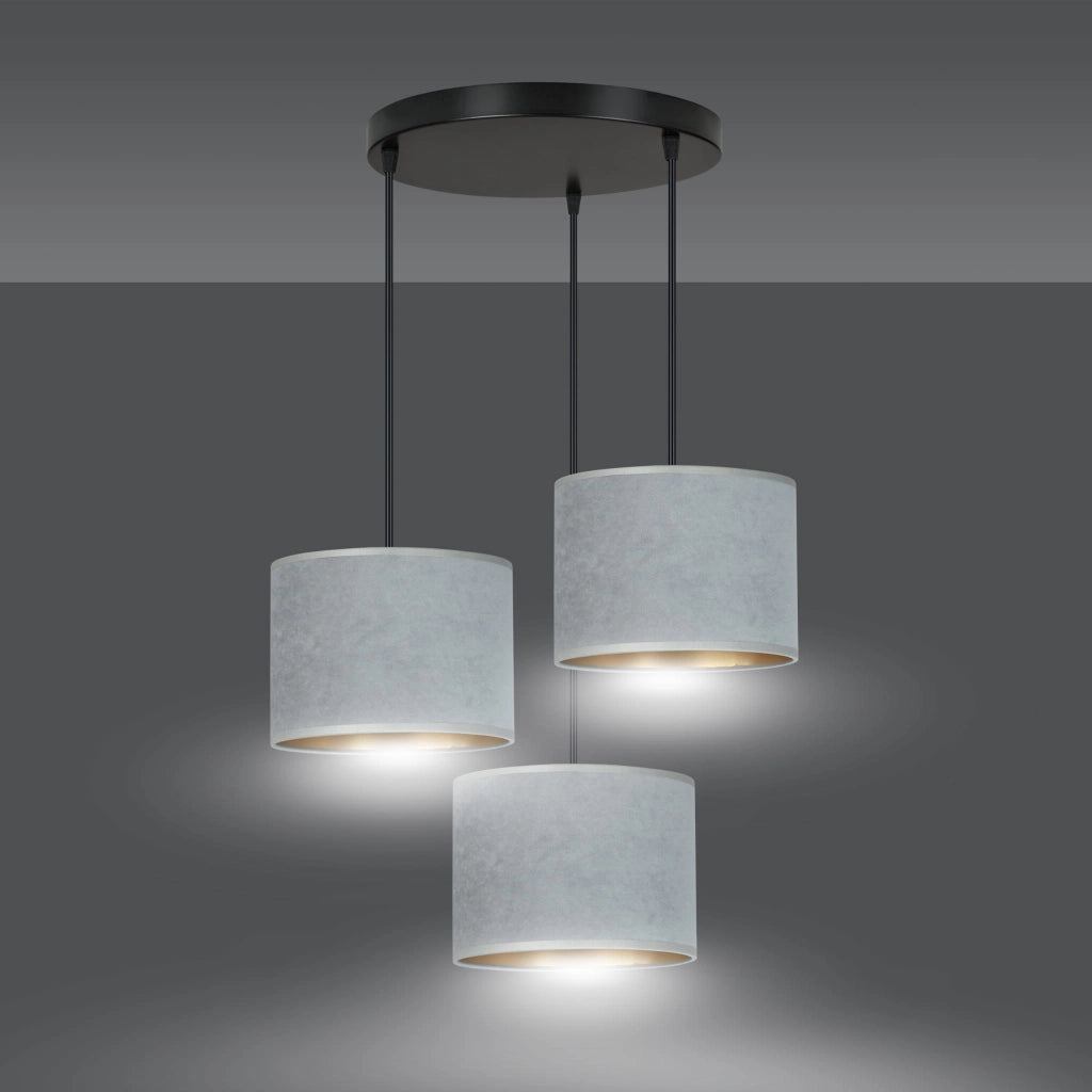 Lampadario Emibig Hilde 3 3xE27 premium grigio nero oro