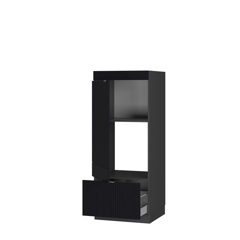 Mobile cucina microonde Fame-Line Nero rigato/Antracite 60 cm Vicco