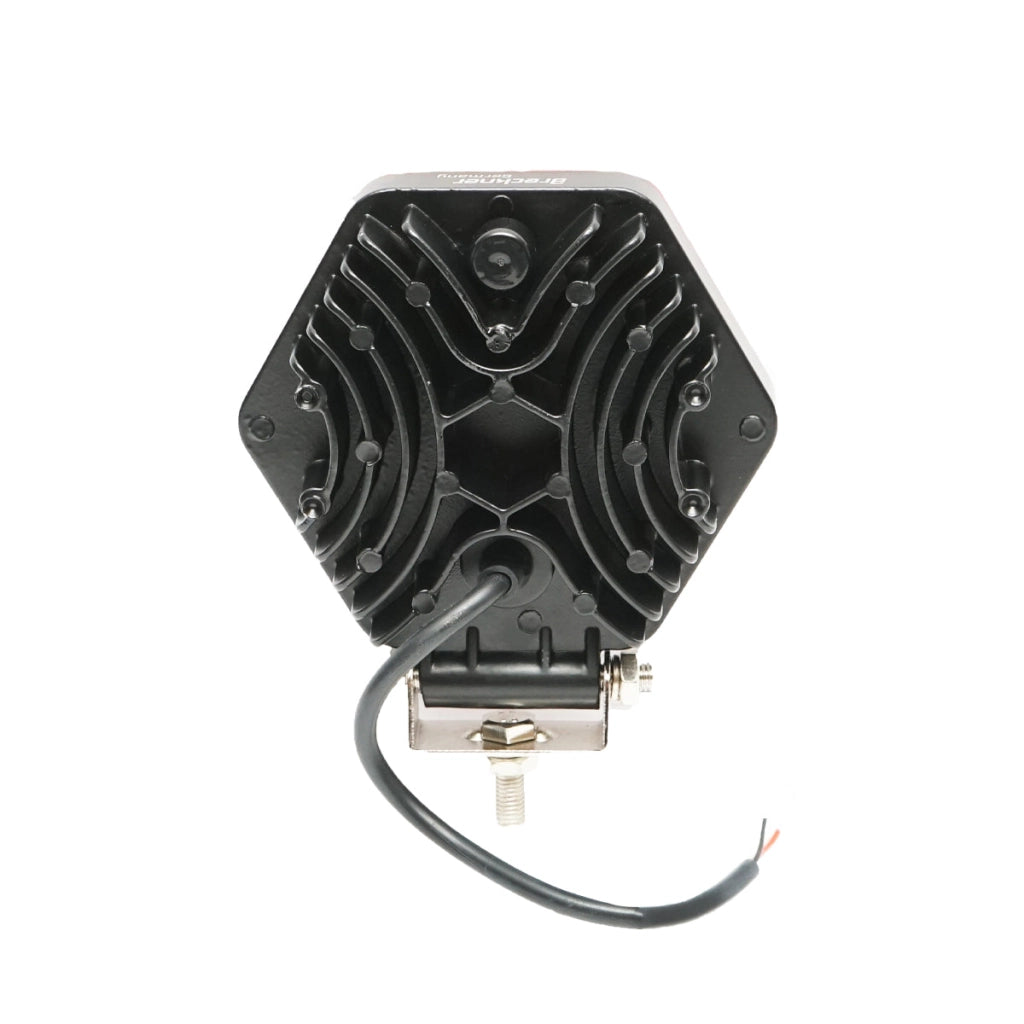 Lampada proiettore esagonale con griglia metallica rossa, 9 LED, angolo di radiazione 30°, DC 10-80V, 27W, Breckner Germany