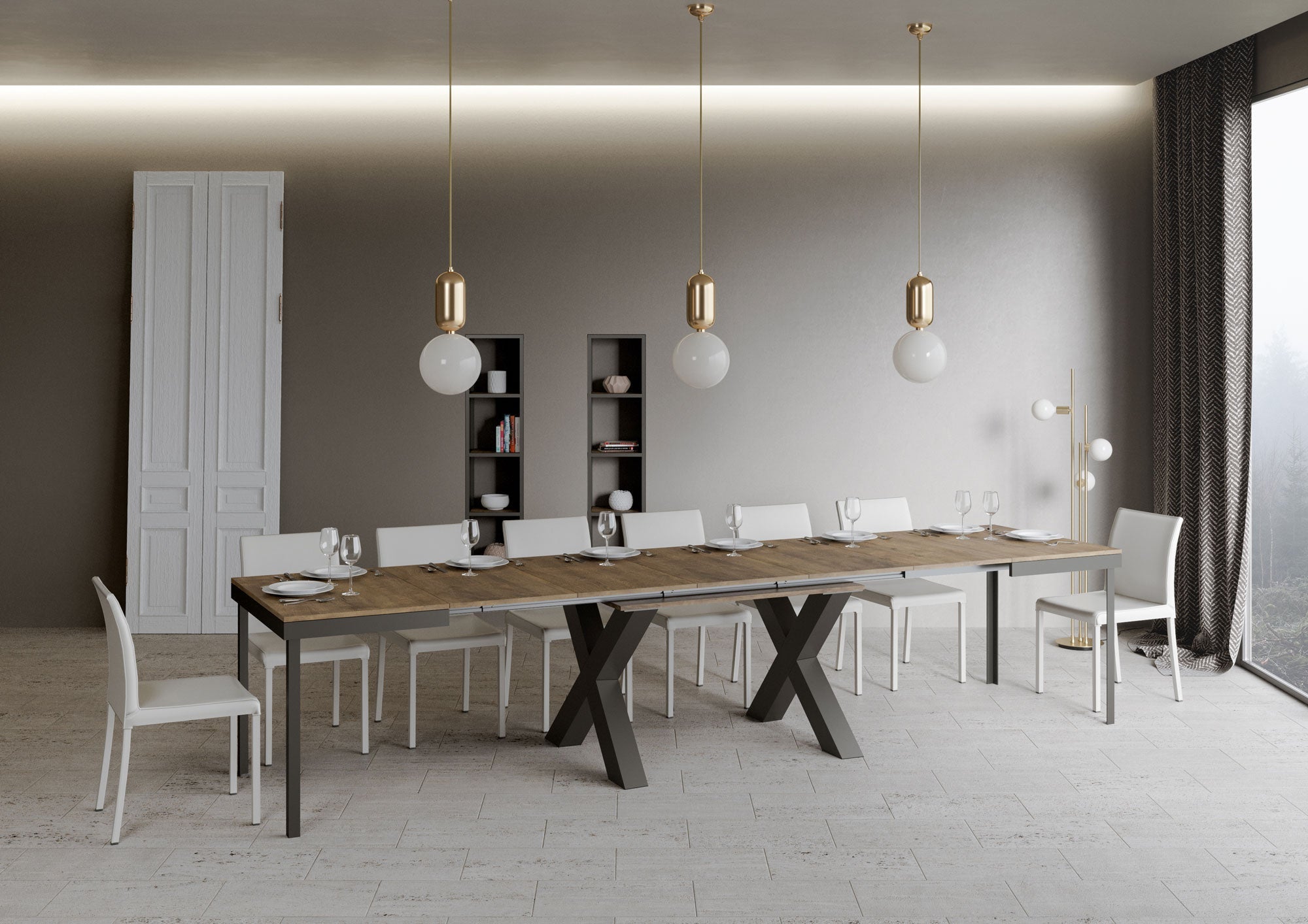 Tavolo Allungabile 180-440x90x80 cm Traffic Evolution Noce