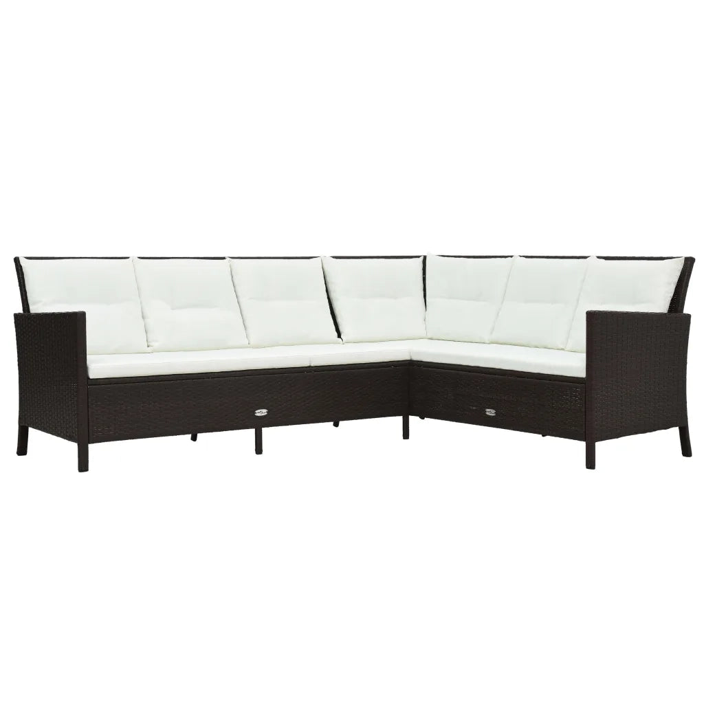 Set Divani da Giardino 3 pz con Cuscini in Polyrattan Marrone cod mxl 34829