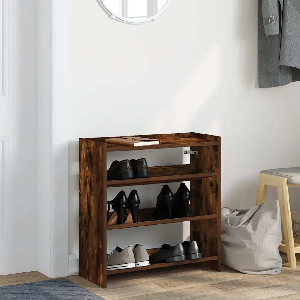 Scarpiera Rovere Fumo 60x25x62 cm in Legno Multistrato