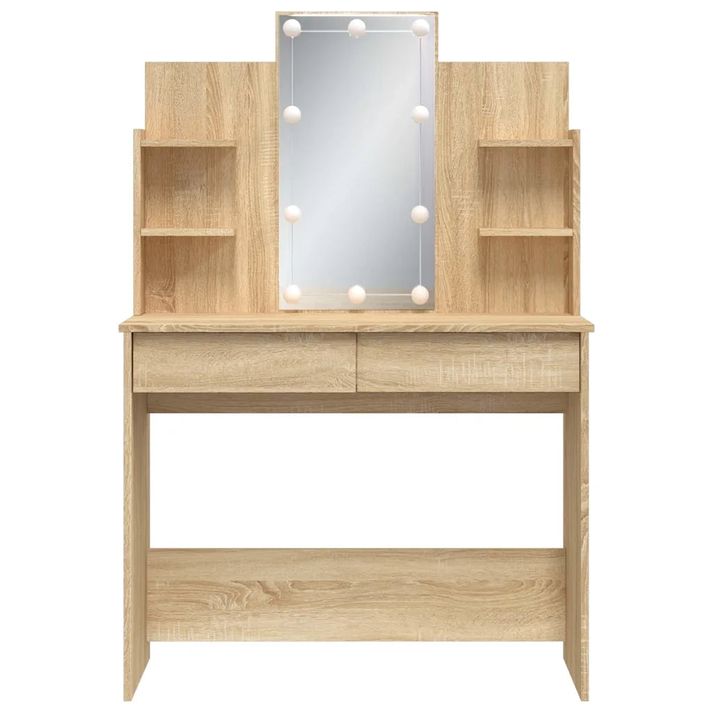 Toeletta con Luci LED Rovere Sonoma 96x40x142 cm 837894