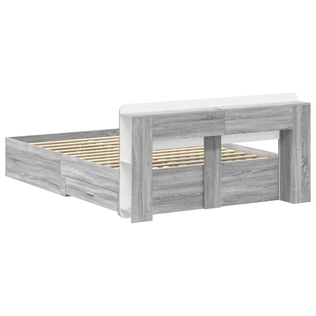 Telaio del letto con storage Sonoma grigio 160 x 200 cm 3433782