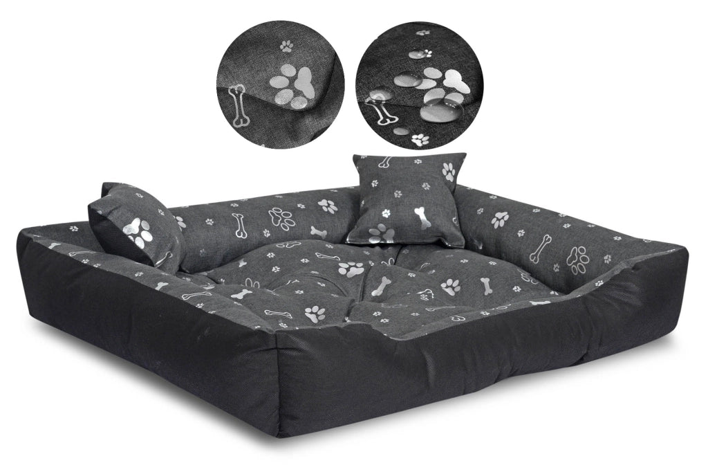 AIO FACTORY 115x95 cm Letto per cani impermeabile Silver Bones