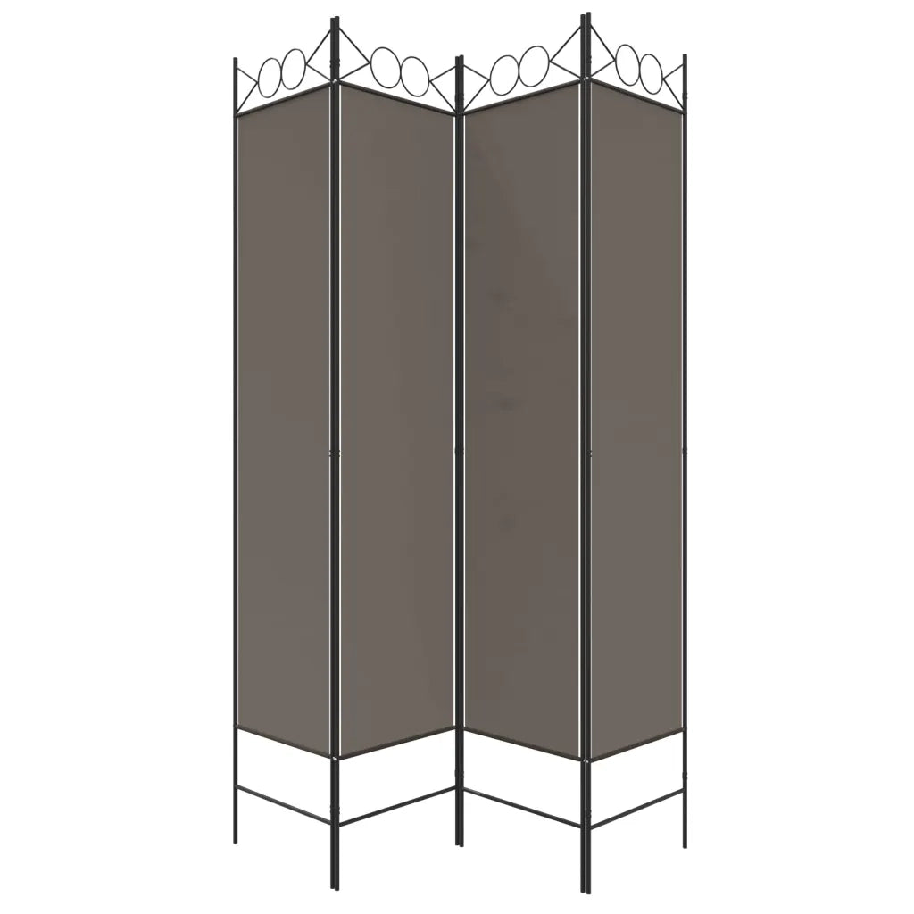 Divisorio a 4 Pannelli Antracite 160x200 cm Tessuto cod mxl 66923