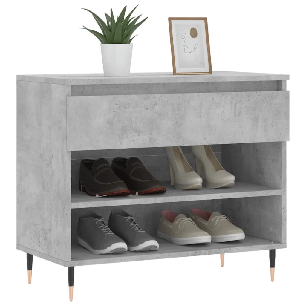 Scarpiera Grigio Cemento 70x36x60 cm in Legno Multistrato 831432