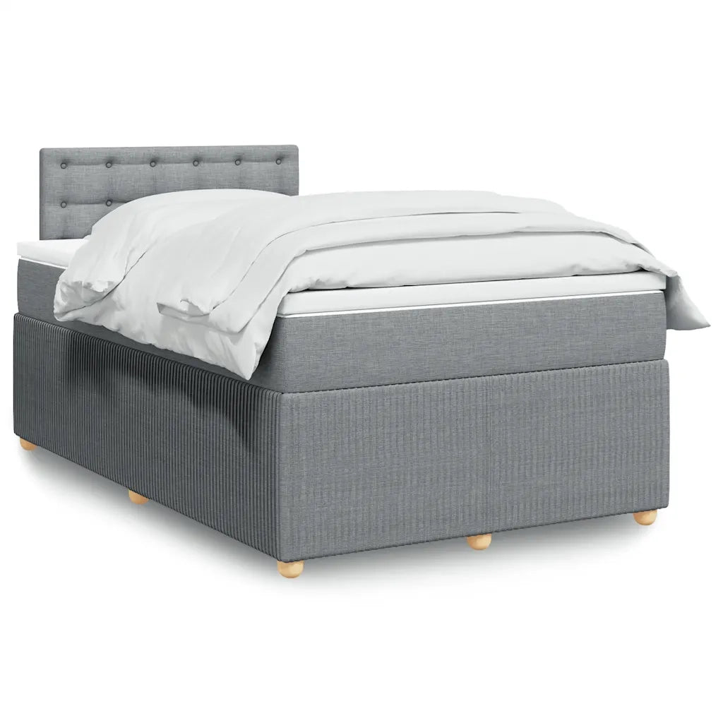 Giroletto a Molle con Materasso Grigio Chiaro 120x190cm Tessuto 3287409