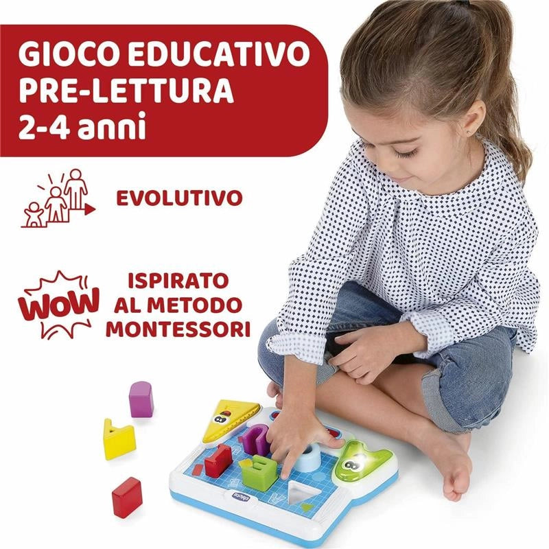 CHICCO LE FORME DELLE VOCALI LETTRONICO E PARLANTE PER IMPARARE LE LETTERE DELL'ALFABETO E LE FORME 2-4 ANNI