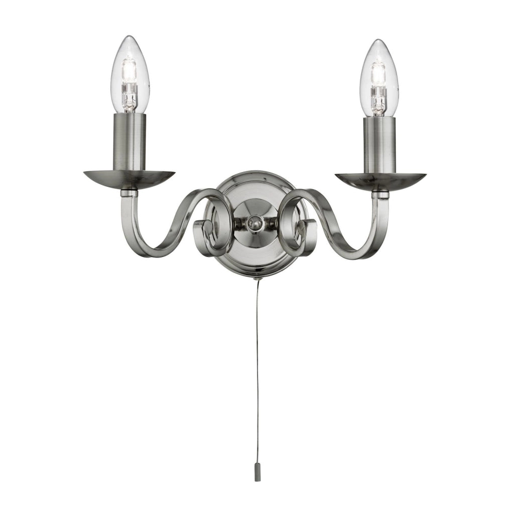 Lampada da parete Richmond 2Lt - Metallo argento satinato
