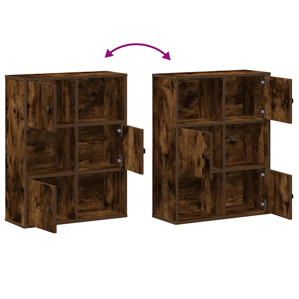 Libreria-Scaffale per Libri-Mobile di Stoccaggio Rovere Fumo 60x24x76,5 cm in Legno Multistrato