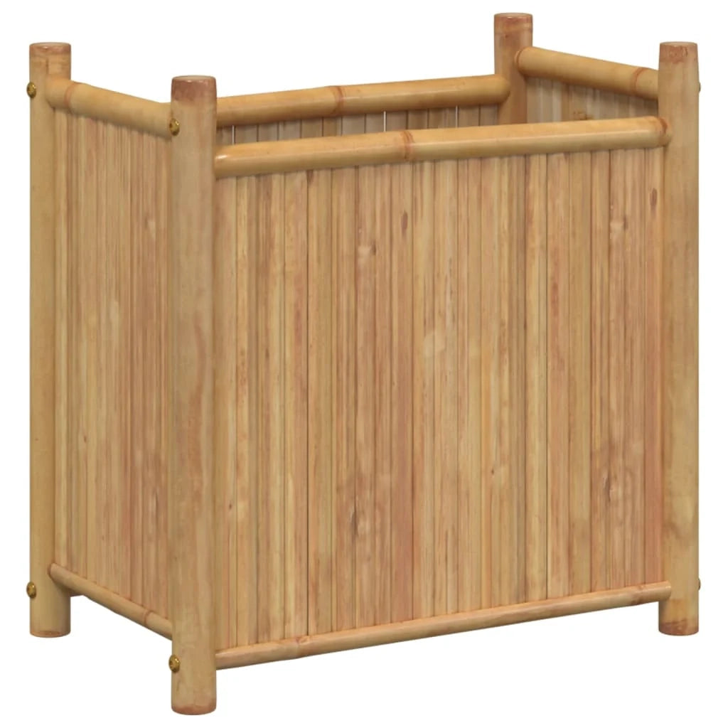 Fioriera rialzata per piante fiori terrazza giardino 50 x 30 x 50 cm bambù marrone 02_0037625