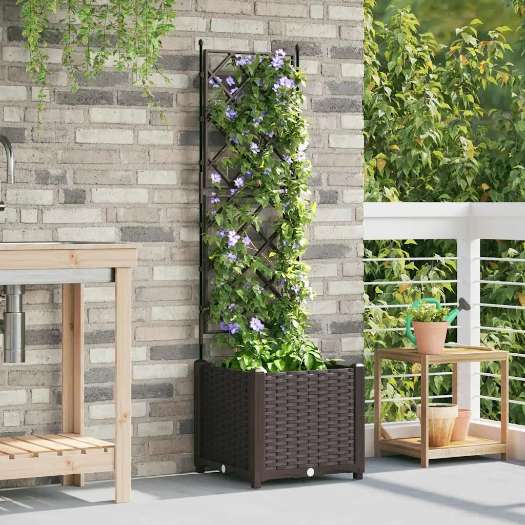 Vaso da giardino Marrone 40 x 40 x 143 cm Plastica 42002813