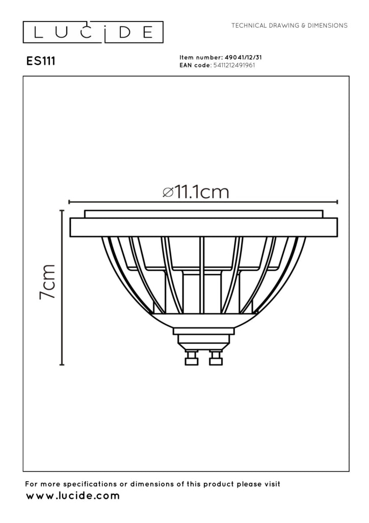 Lampadina LED riflettore GU10 12W 820 lm Lucide