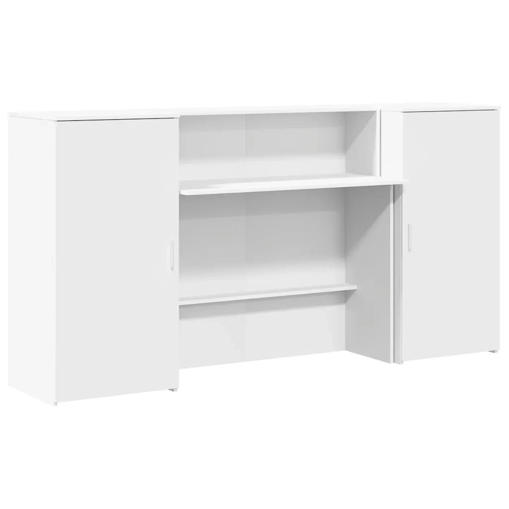 Banco Reception | Scrivania | Tavolo da Ufficio Bianco 200x50x103,5 cm in Legno Multistrato