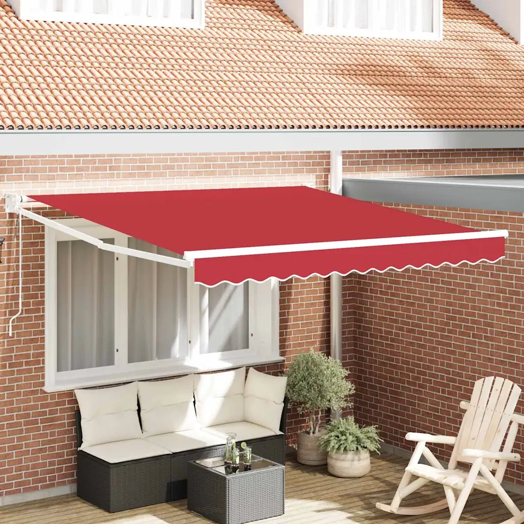Tenda Retrattile Rosso 350 x 250 cm Poliestere e Alluminio 3330438