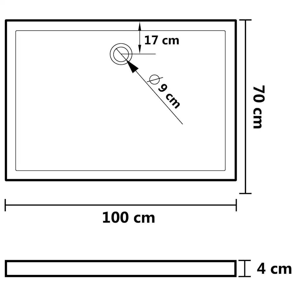 Piatto Doccia in ABS Rettangolare Nero 70x100 cm CFW9658352