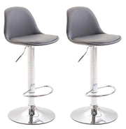 Set 2 Sgabelli Kiel in similpelle grigio,cromo