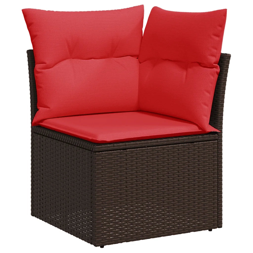 Set Divani da Giardino 7 pz con Cuscini Marrone in Polyrattan 3268564