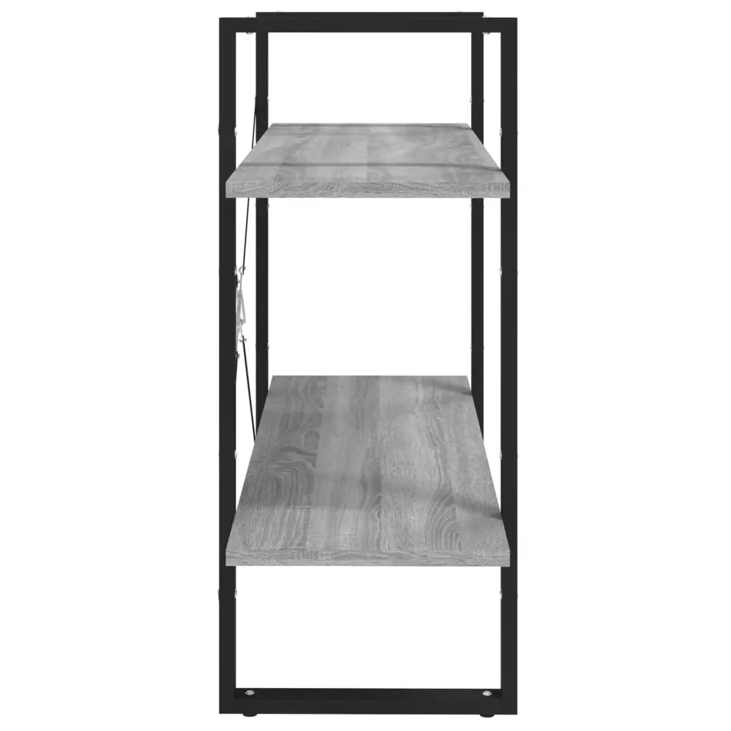 Libreria a 2 Ripiani-Scaffale per Libri-Mobile di Stoccaggio Grigio Sonoma 80x30x70cm Legno Multistrato
