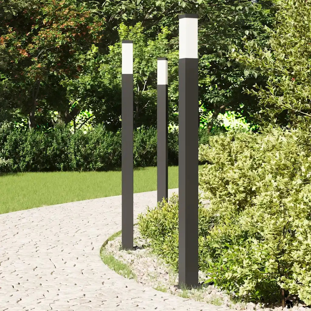 Lampioni a palo 3 pz 110 cm Nero IP44 4006076