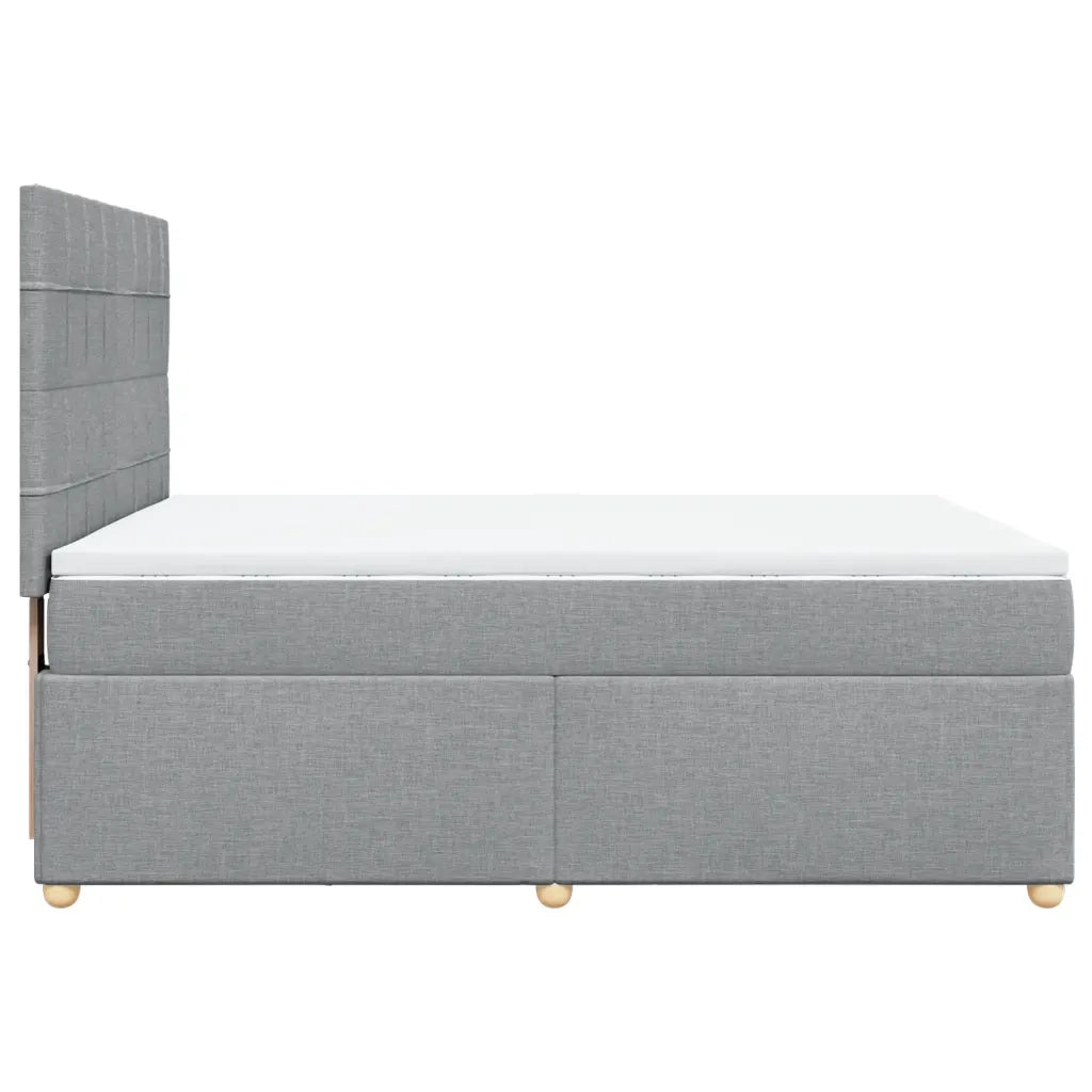 Giroletto a Molle con Materasso Grigio Chiaro 140x200cm Tessuto