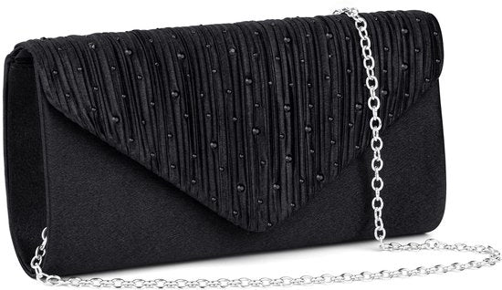 Clutch con Catena per Donna, Catena con Decorazione Glitter, Catena con Chiusura a Clutch per Borsa a Spalla per Matrimonio e Festa Libera Tempo