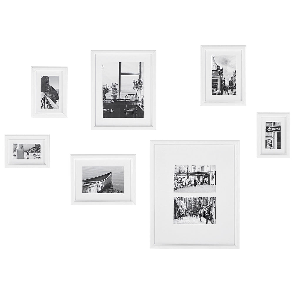 Set di 7 foto incorniciate bianche varie misure moderne passpartout Decorazione da parete Gallery Ganci