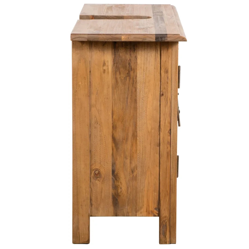 Vanità da Bagno in Legno Massello di Pino 70x32x63 cm 246035