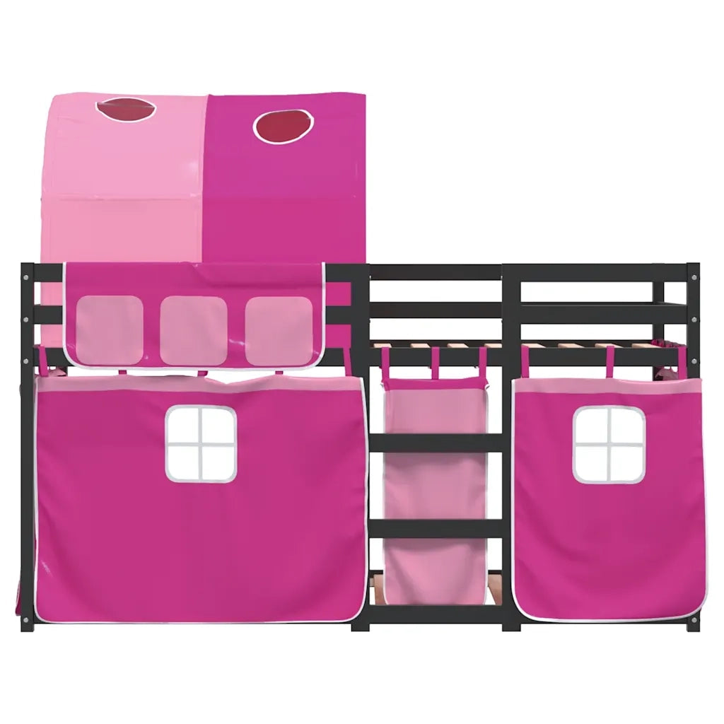 Letto a Castello senza Materasso Rosa 80x200 cm Legno di Pino 3284008
