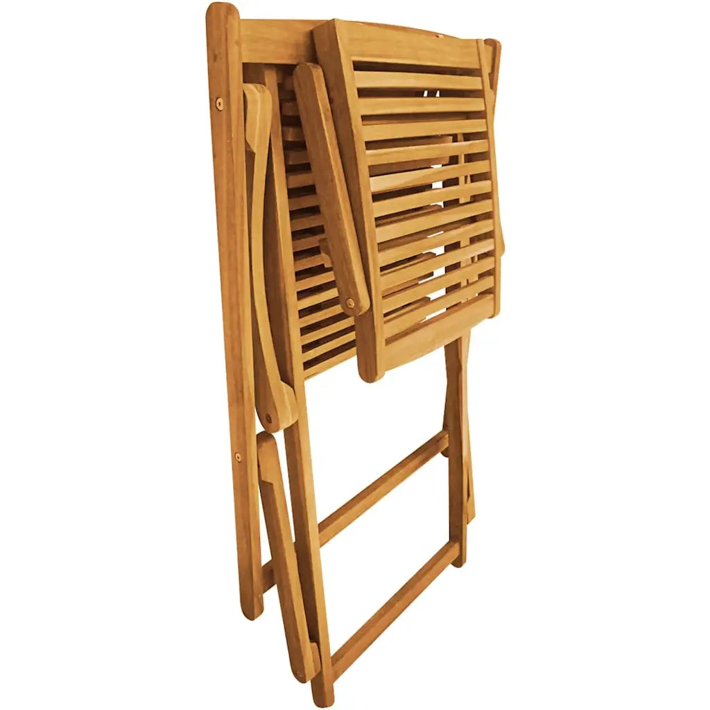 Sedia a Sdraio con Poggiapiedi in Legno Massello di Acacia 41806